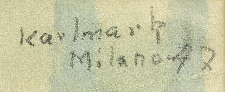 GERHARD KARLMARK, Gouache, sign o dat Milano -47.