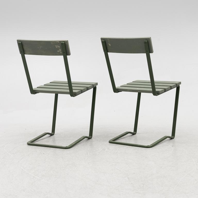 Garden chairs, a pair, 1930s-40s.