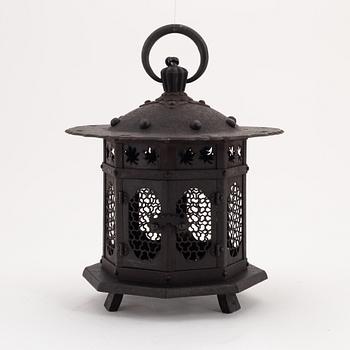 A Japanese octagonal shaped iron lantern, presumably first half of the 20th Century.