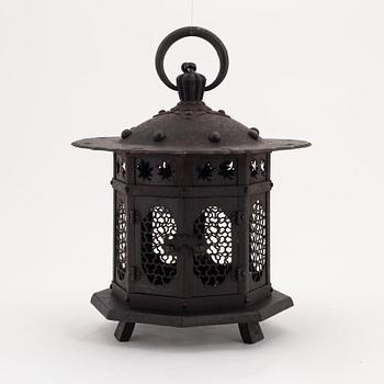 A Japanese octagonal shaped iron lantern, presumably first half of the 20th Century.