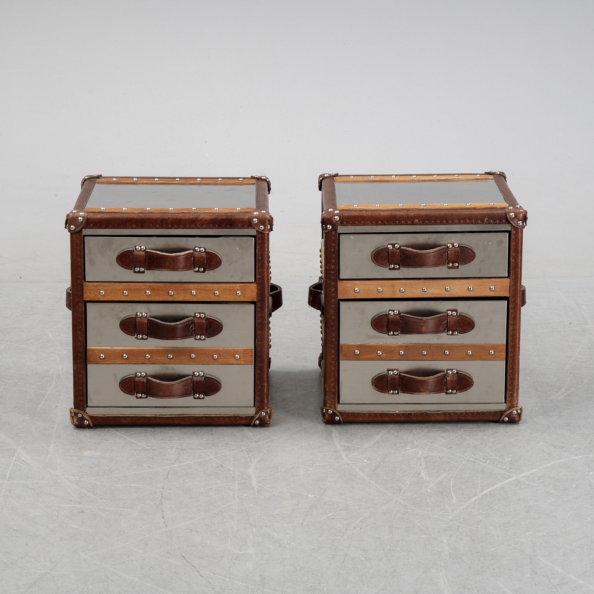 A pair of contemporary side tables.