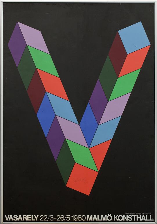 VICTOR VASARELY, utställningsaffisch, sign.