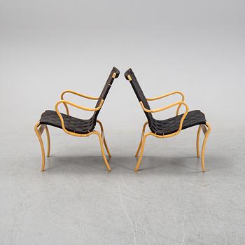 Bruno Mathsson, a pair of 'Mina' beech easy chairs, Bruno Mathsson International, Värnamo, 1995-96.