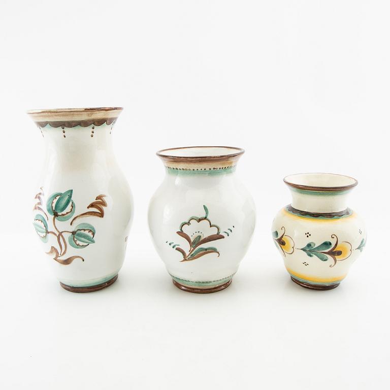 Ilse Claesson, vases 3 pcs and bowls 2 pcs Rörstrand, first half of the 20th century.