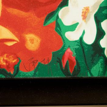 Zeng Fanzhi, Man with flowers, ur: "Mask Series".