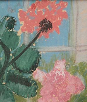 Inge Schiöler, Pelargoniums in the window.