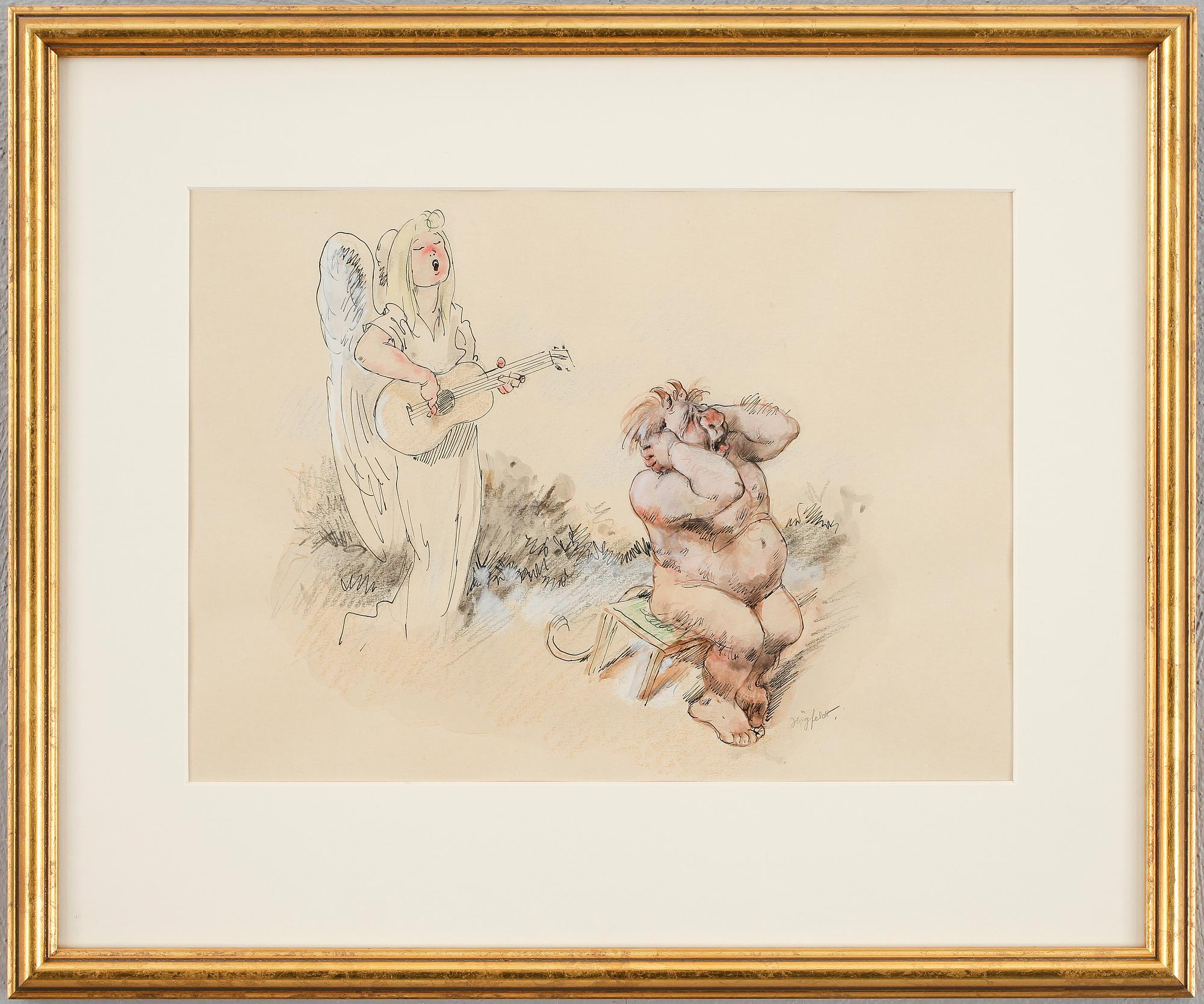 ROBERT HÖGFELDT, blandteknik, signerad.