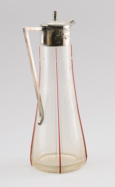 VINKARAFF, glas och nysilver, omkring år 1900.