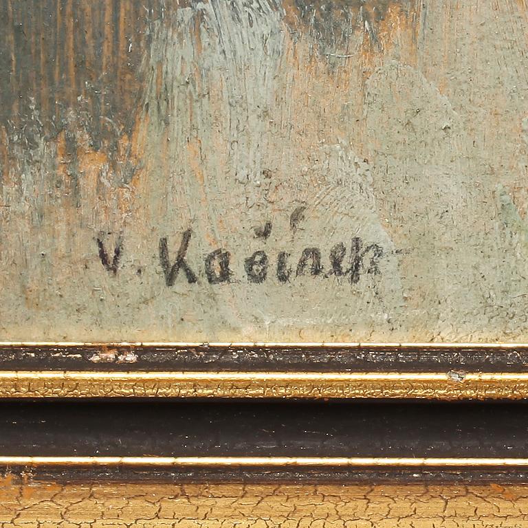 JOSEF VLADIMIR KACIREK, olja på pannå, sign.