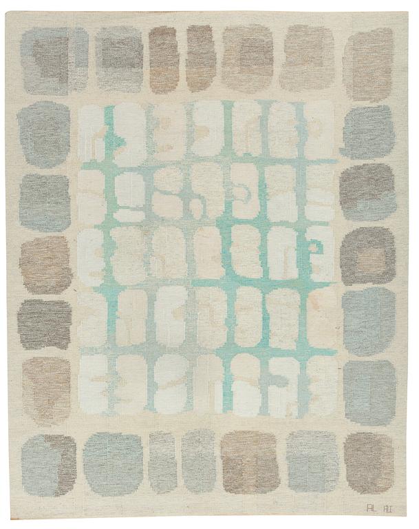 Alice Lund, CARPET. "Stenar i vatten". Flat weave. 303,5 x 242 cm. Signed AL ALT.