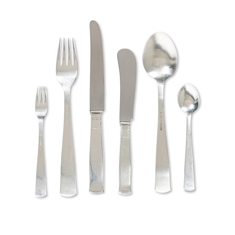Jacob Ängman, Cutlery, 44 pieces, silver, “Rosenholm”, GAB, some Eskilstuna 1998.