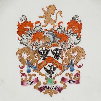 TALLRIKAR, 4 stycken, vapenporslin, Kina, Qingdynastin, 1700-tal.