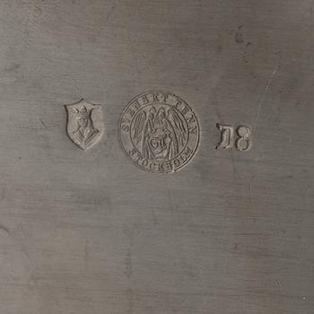 Firma Svenskt Tenn, a pewter and brass box, Stockholm 1930, model A 854.