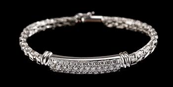 1181. BRACELET, brilliant cut diamonds, tot. app. 3 cts.