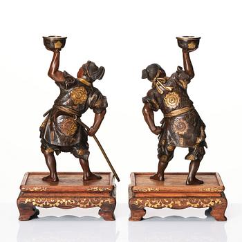 Two Japanese sculptures, signed Miyao Zo, Meiji period (1868-1912).