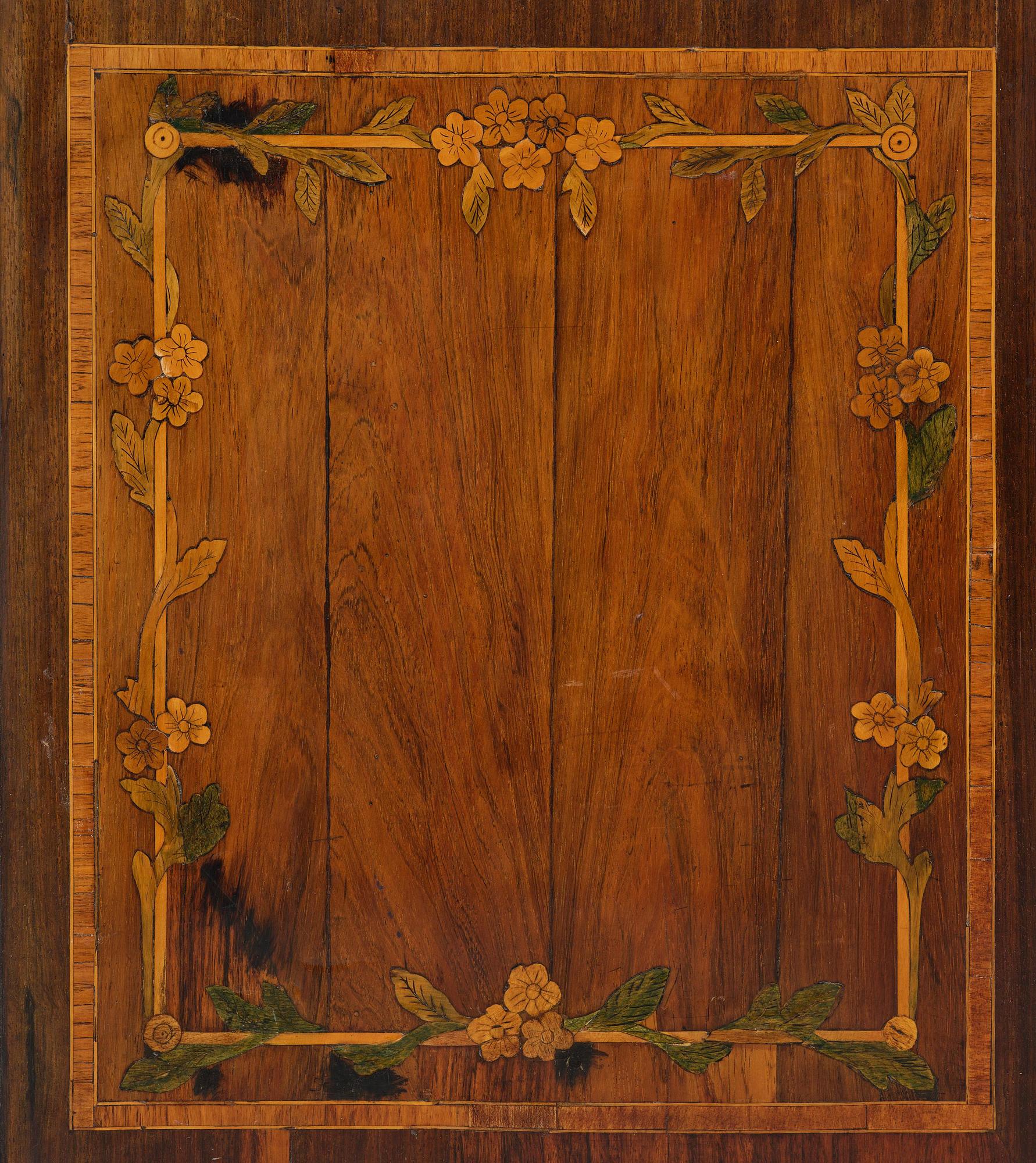 A Gustavian marquetry commode attributed to J. Hultsten (master in Stockholm 1773-94).