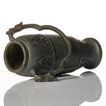 A bronze vase, late Qing dynasty with archaistic mark.