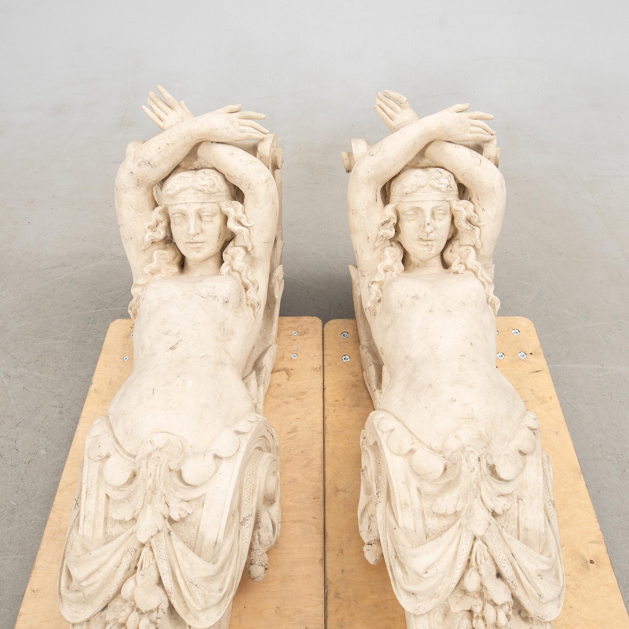 Pilasters a pair Antique style modern manufacture.