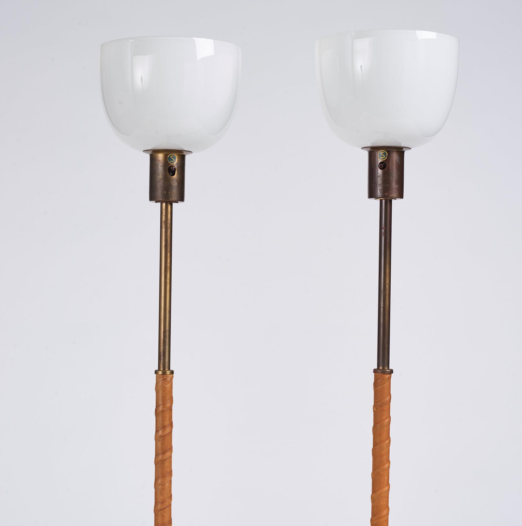 Harald Notini, possibly, a pair of floor lamps, model '15750', Arvid Böhlmarks Lampfabrik, Sweden, 1950-60s.