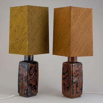 A pair of stoneware table lamps "Sultan", Carl-Harry Stålhane Rörstrand 1960´s/70´s.