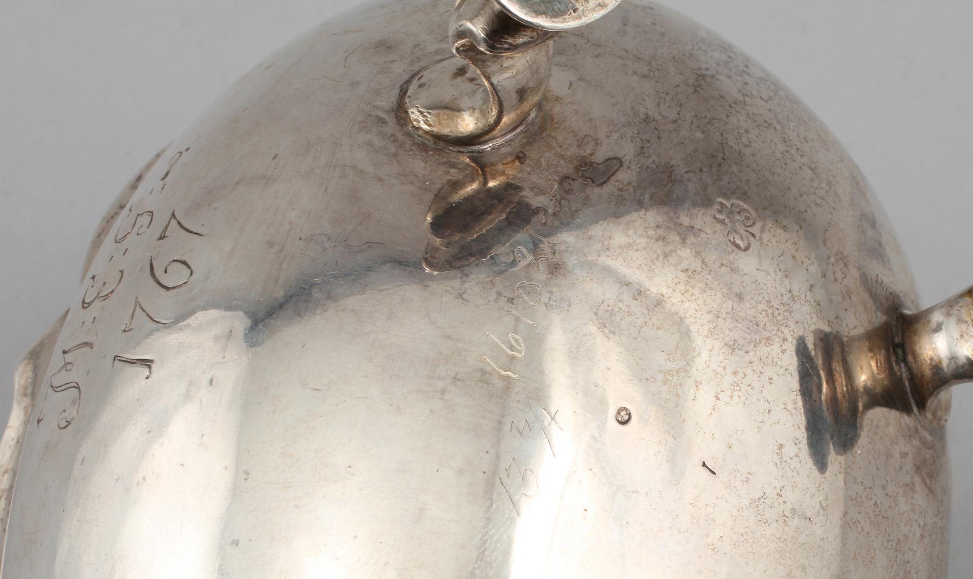 GRÄDDSNÄCKA, silver, Samuel Zettersteen, Lidköping, 1767. Vikt 180 g.