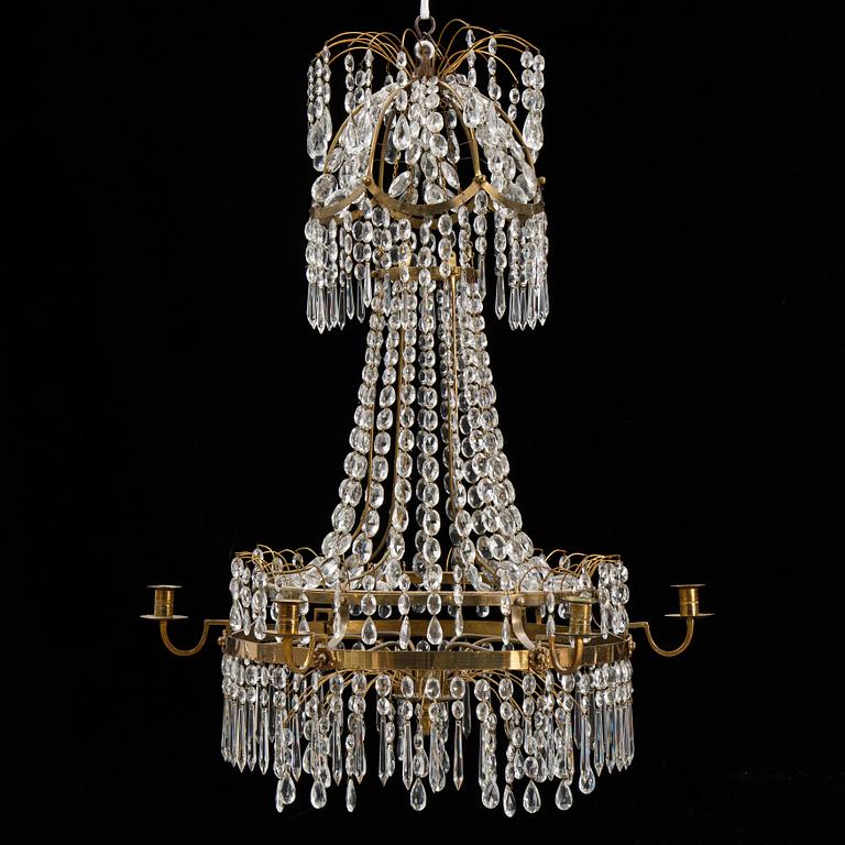 A Gustavian style chandelier, 19th Century.