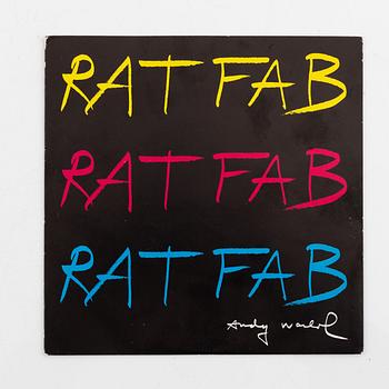 Vinyl record, Rat Fab, "Det brinner en eld". Cover designed by Andy Warhol, 1984.