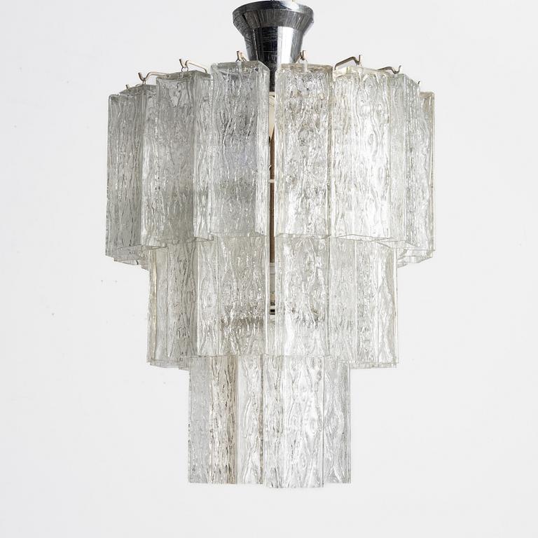 A glass ceilign lamp, Murano, Italy, second half of the 20th century.