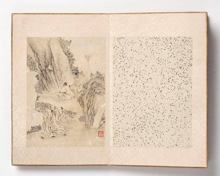A Chinese album with figure scenes, late Qing dynasty, early 20th century.