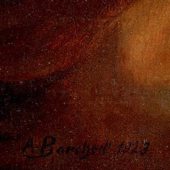 OKÄND KONSTNÄR, olja på duk. Bär sign och dat 1923.