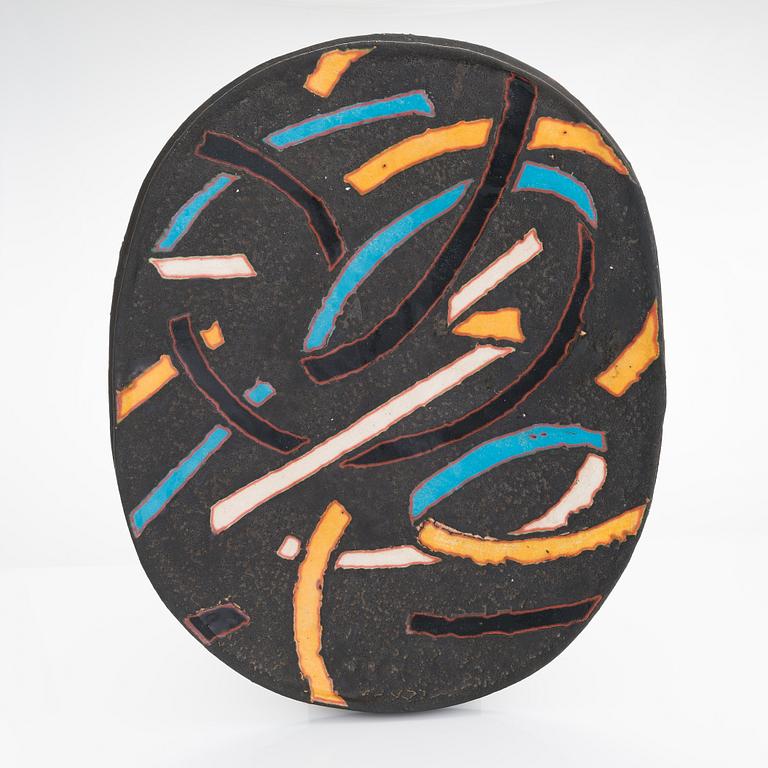 Jun Kaneko, dekorationsfat, stengods, signerad Kaneko Arabia.