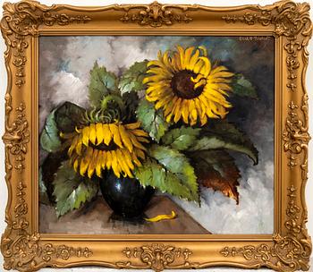 Carl Holger Fischer, Sunflowers in a Vase.