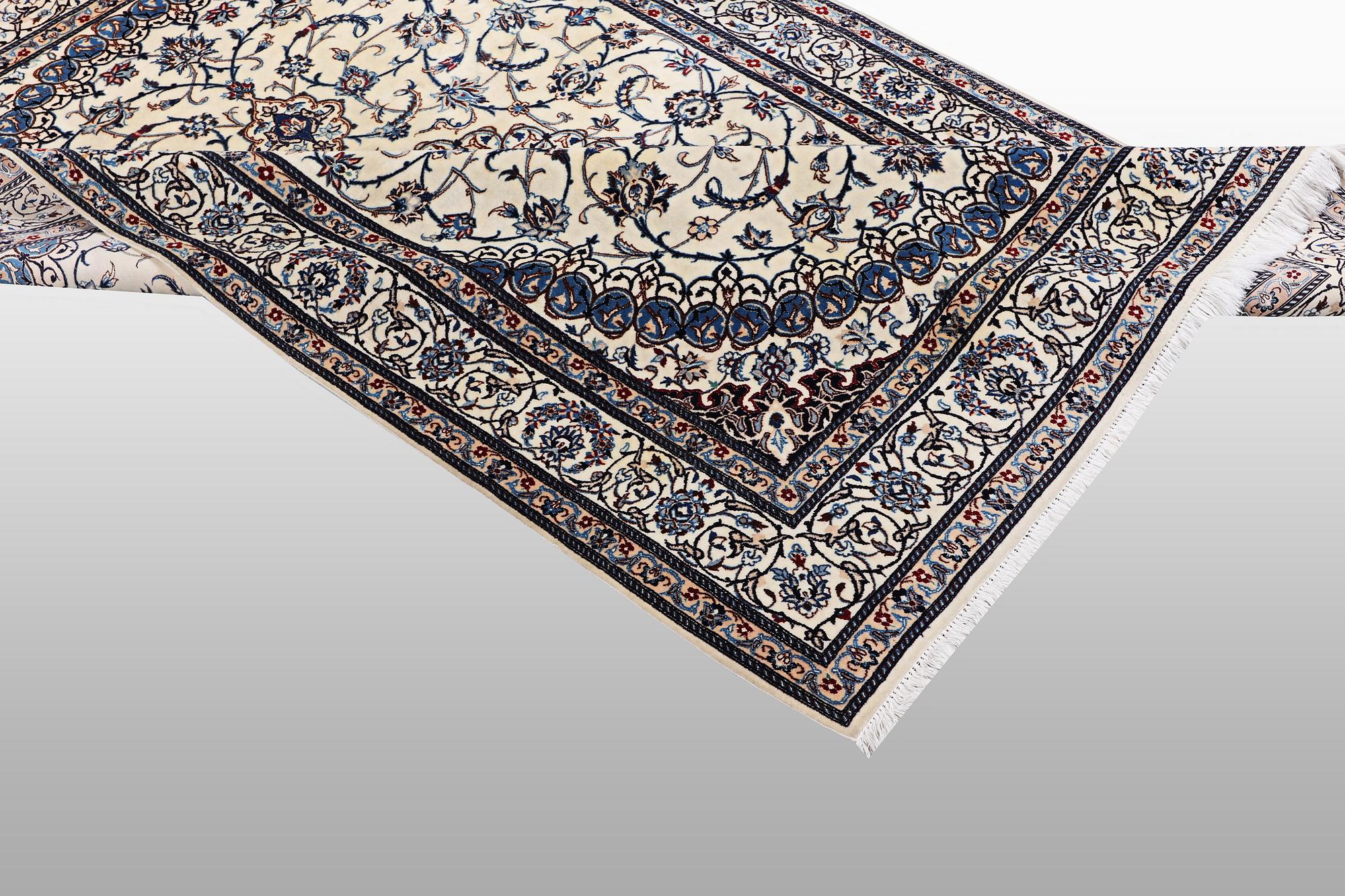 A rug, Nain, Part Silk, sk 6 LAA, ca 204 x 137 cm.