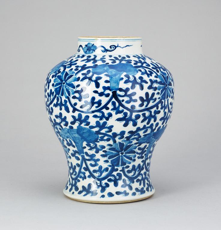 A blue and white late Qing dyanasty.