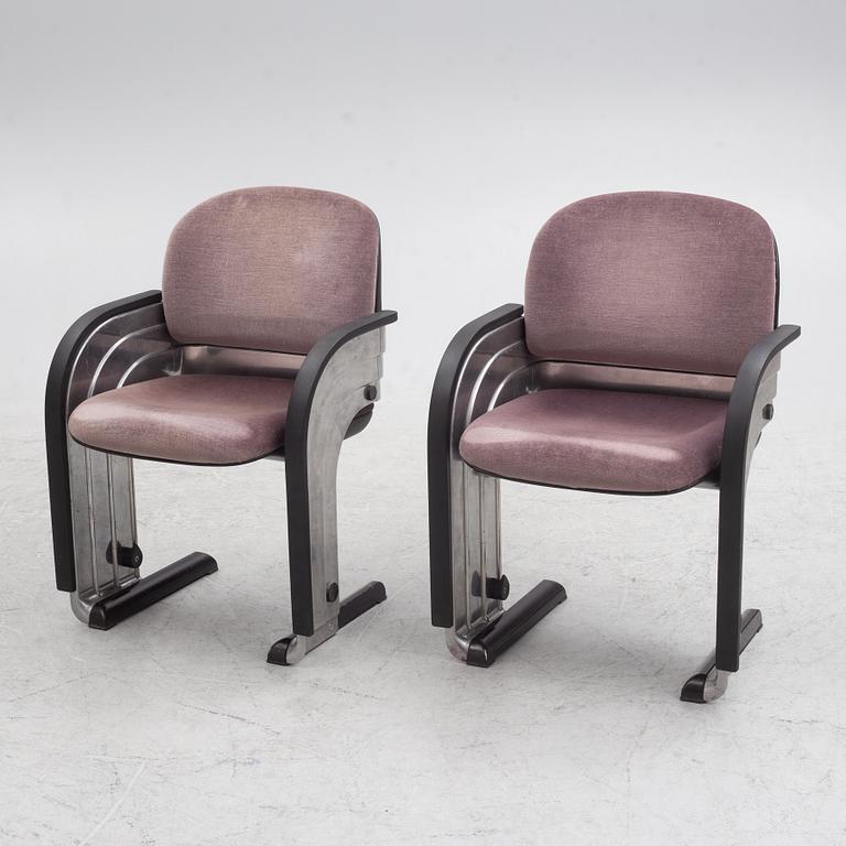 Gerd Lange, a pair of chairs, for the Frankfurt Opera, Schröder & Heinzelmann, Germany.