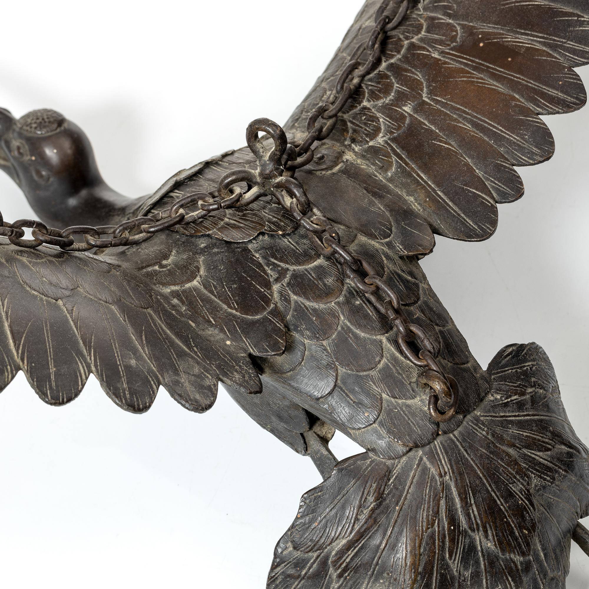 Fågel/rökelsekar, brons. Japan, Meiji (1868-1912).