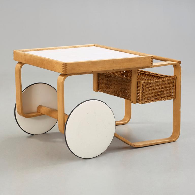 Alvar Aalto, a birch serving trolley made by Aalto Design, Hedemora Sweden 1945-56, on license on behalf of Artek, Finland.