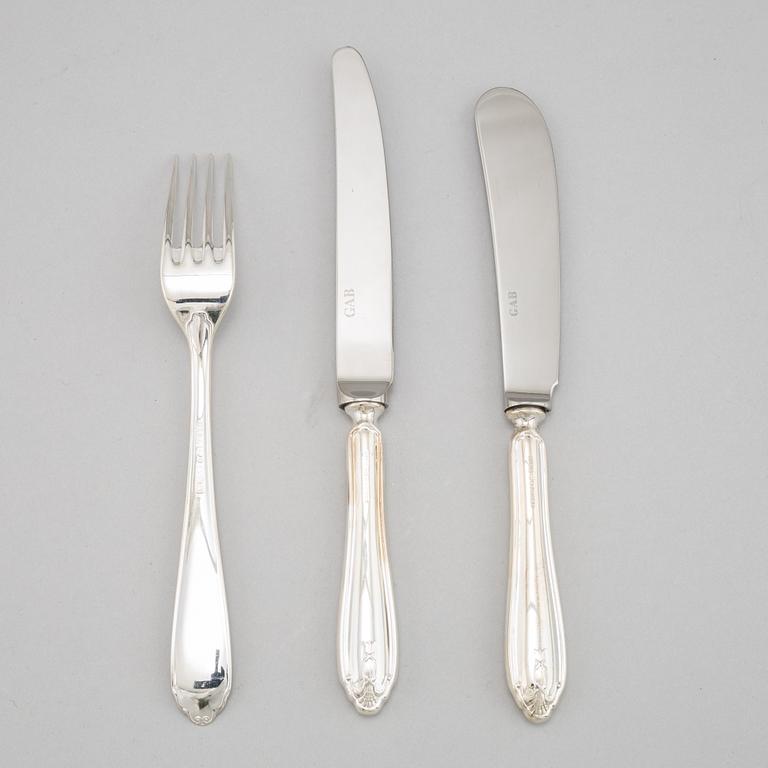 A 16 piece silver cutlery set, modell 'Vasa', mark of GAB, Eskilstuna.