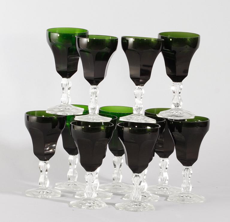 VITTVINSGLAS, 13 st, 1800/1900-tal.