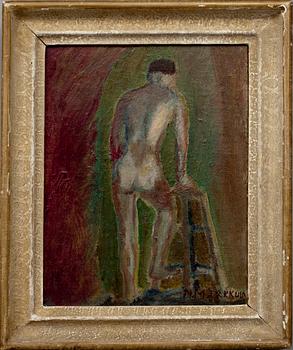 MAUNO MARKKULA, olja på skiva, signerad.