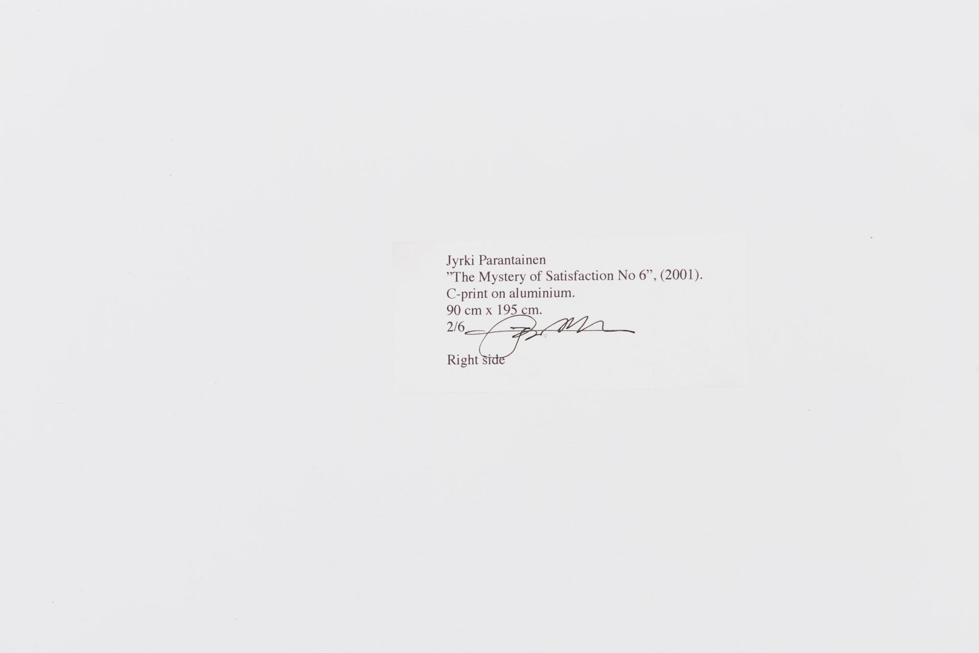 JYRKI PARANTAINEN, "THE MYSTERY OF SATISFACTION NO. 6 (2001)".