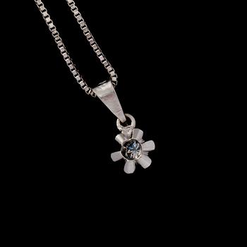 HÄNGE, 18k vitguld med briljantslipad diamant, 0.14 ct. Vikt 3 g.