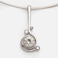 Pendant, old-cut diamond circa 1.40 ct, 18K white gold. A. Tillander, Helsinki 1971.