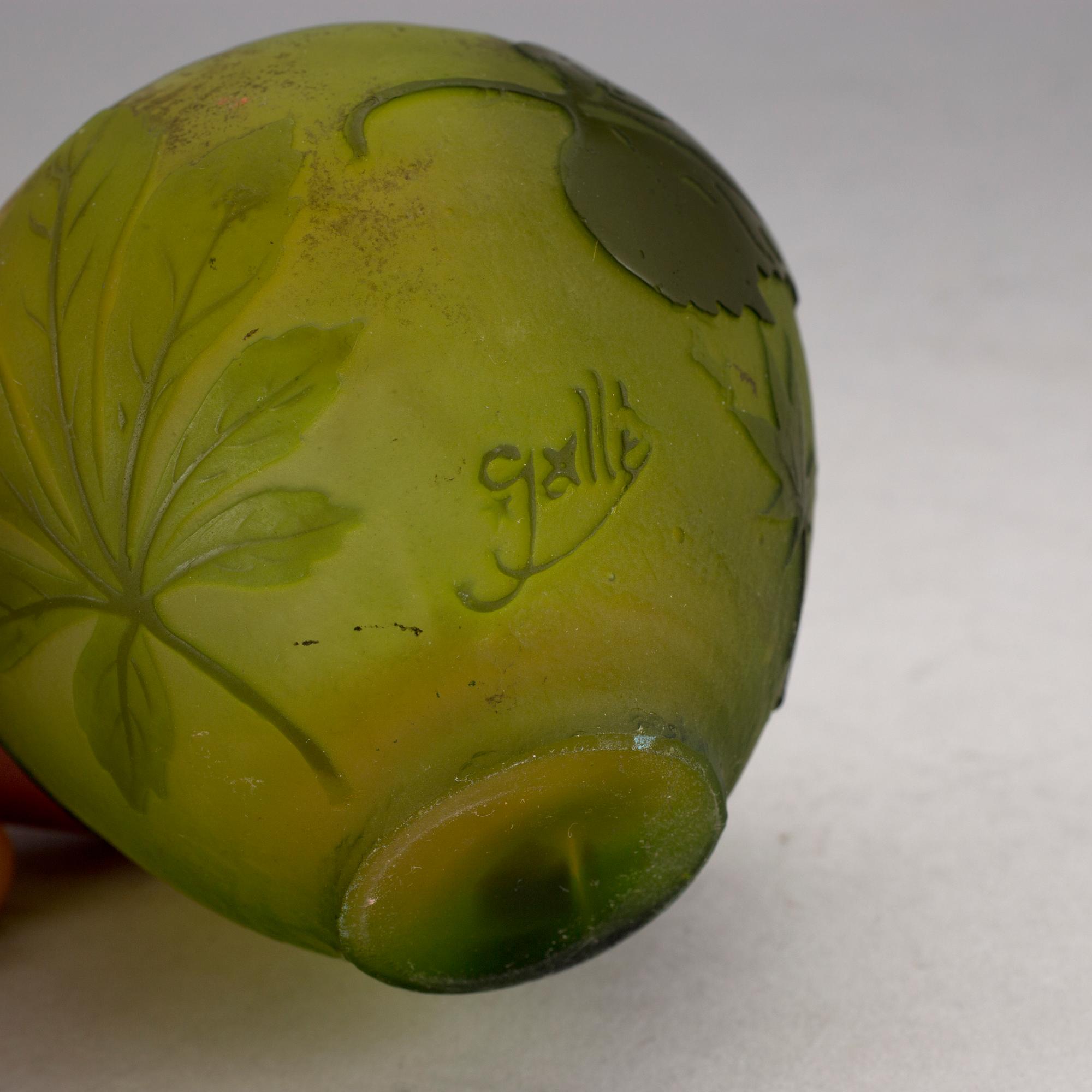 VAS, glas. Emile Gallé, Nancy, Frankrike, 1900-talets början.