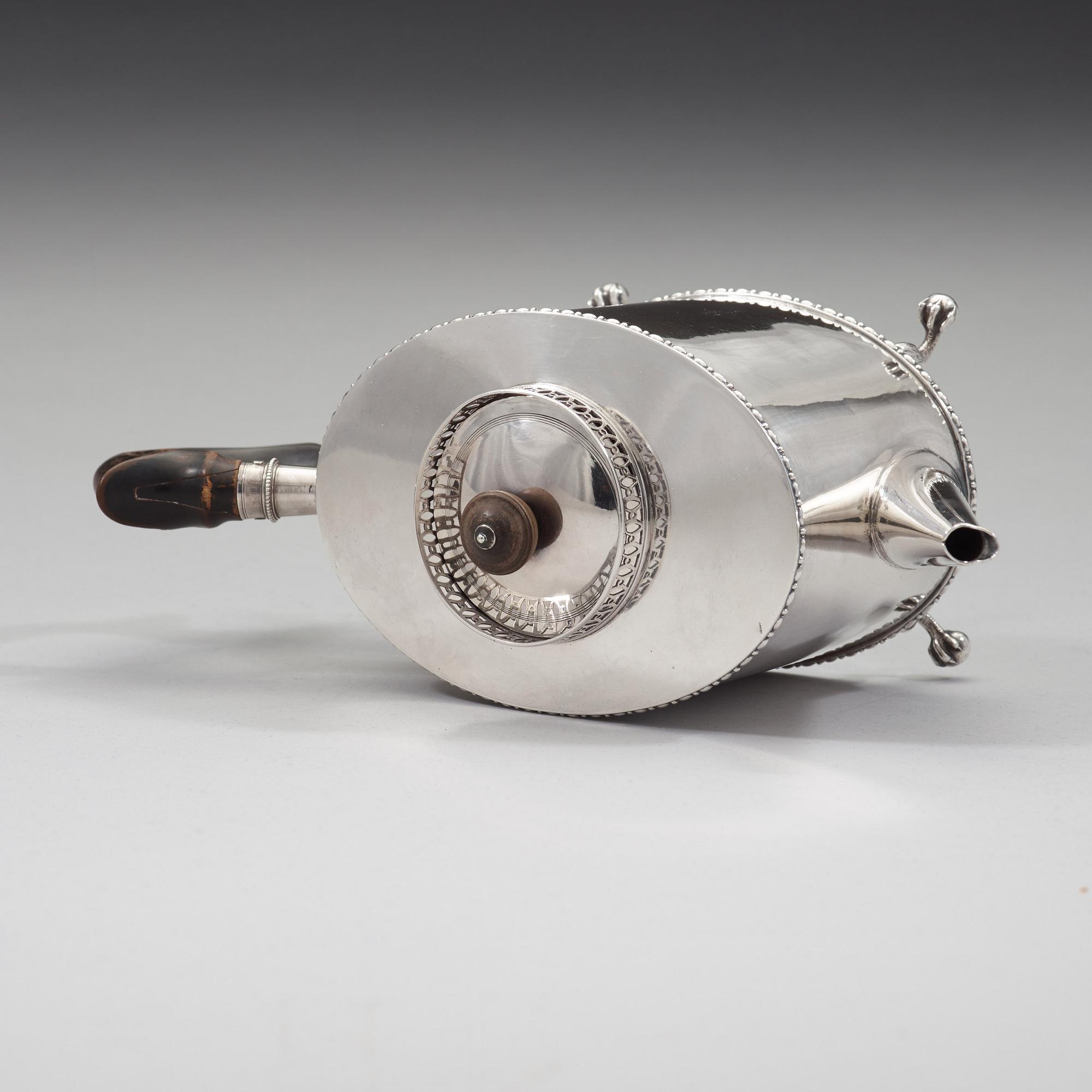 Pehr Zethelius, tekanna, silver, Stockholm 1800, sengustaviansk.