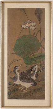 UNKNOWN ARTIST, a Chinese painting, ink and colour on silk, first half of the 20th century.
