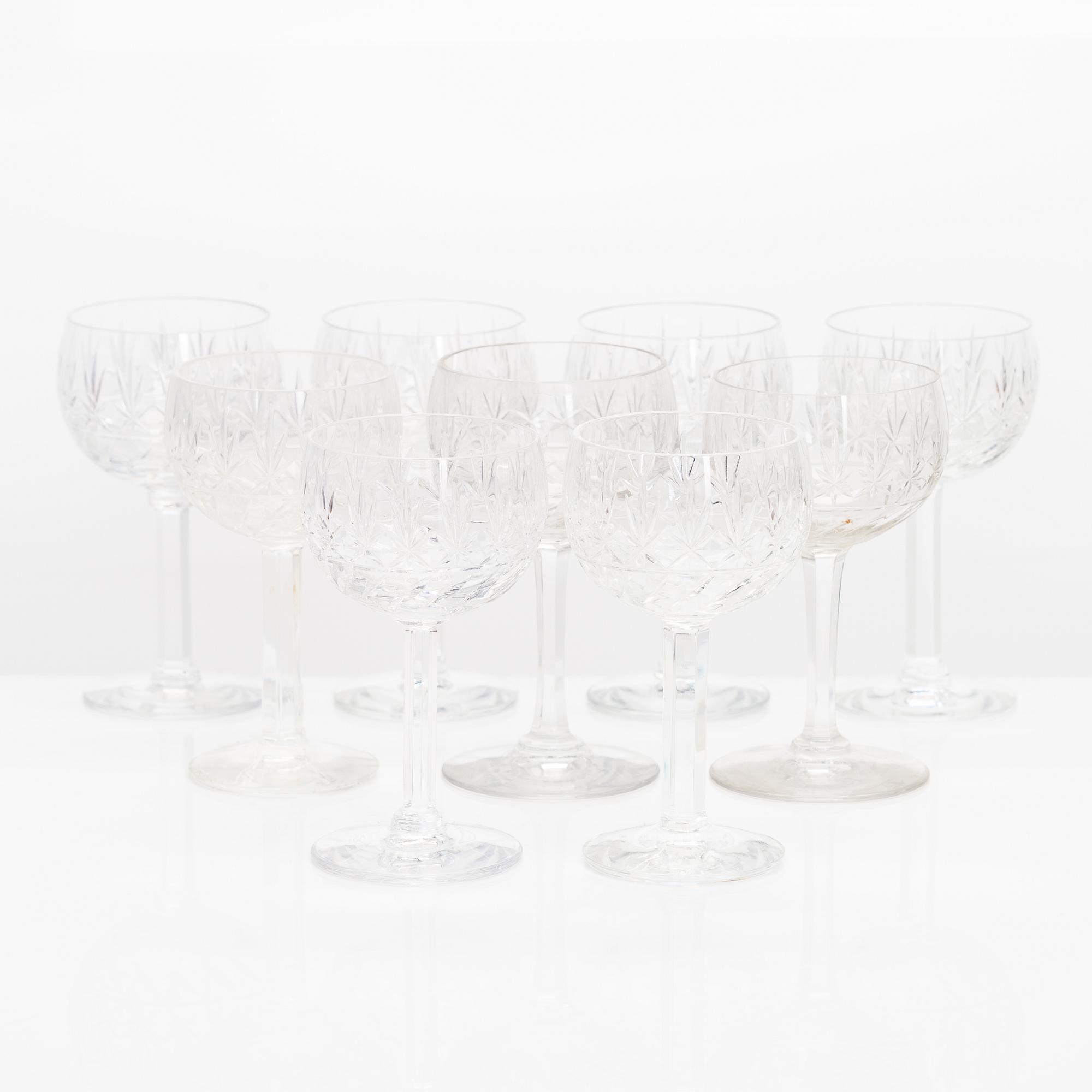 Glasservis, 110 delar, Riihimäen Lasi, Leo-, Yrjö- och Aino-serie, 1900-talets mitt och senare hälft.