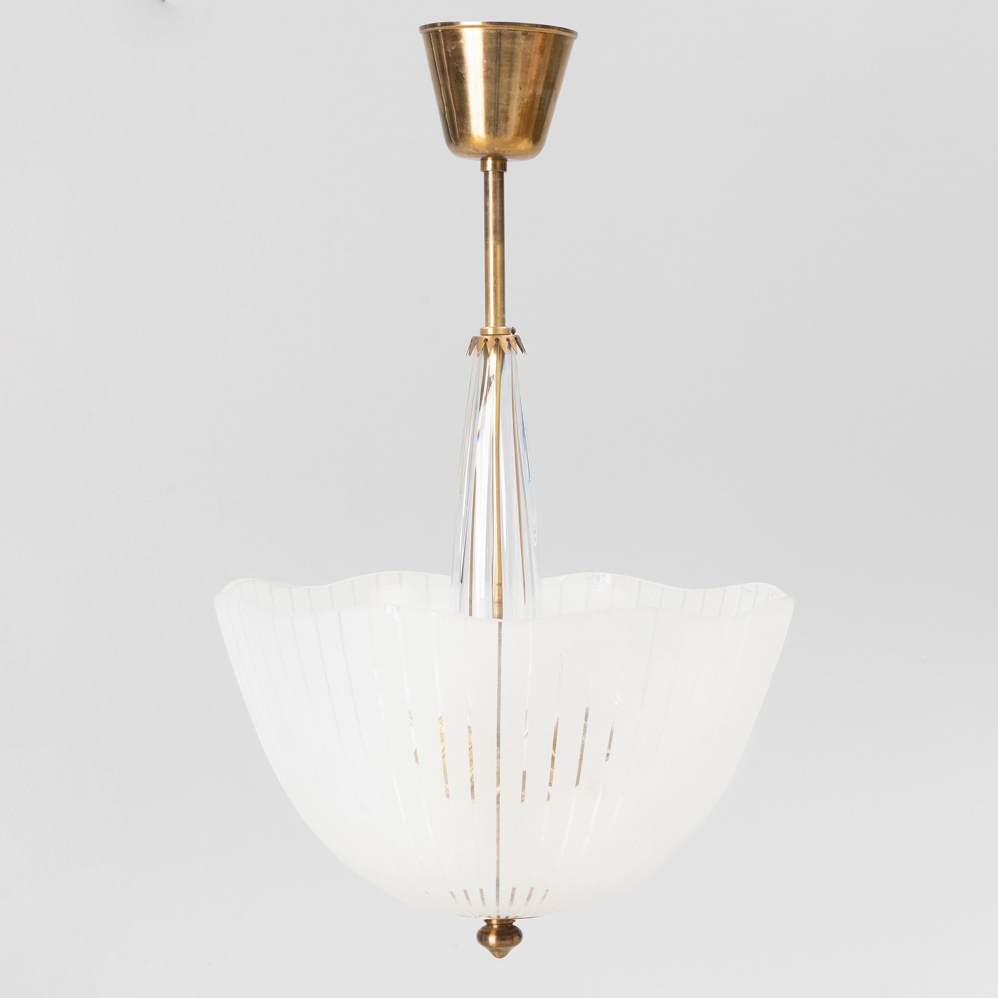 A Swedish Modern ceiling lamp, Orrefors, Sweden, 1950's/60's.