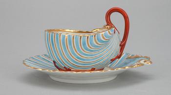 CUP AND SAUCER, A. Popov, Russia, mid 19th century.
