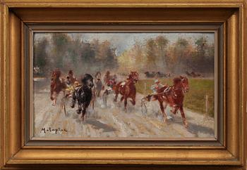 LOUIS FERDINAND MALESPINA, olja på pannå, sign.